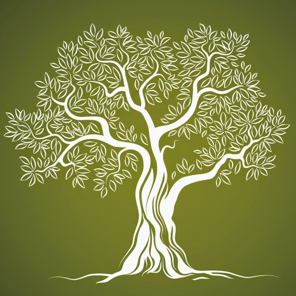 Силуэт дерева трафарет