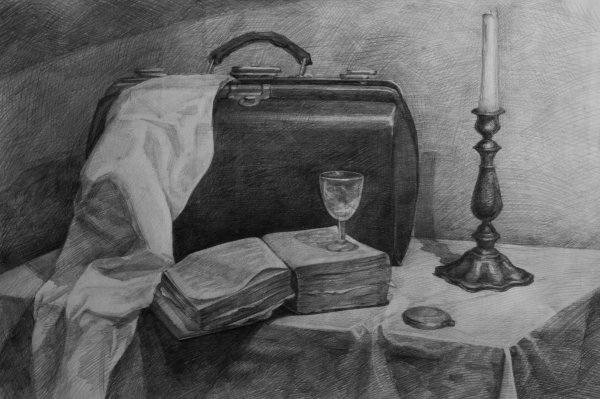 Учебный натюрморт из 3 предметов