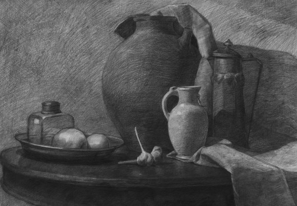 Натюрморт уголь Академия художеств
