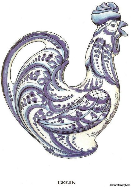 Гжельская роспись лошадка