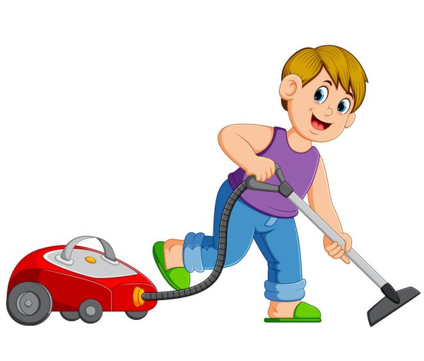 Мальчик пылесосит для детей