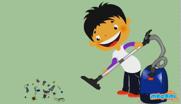 Смайлик пылесосит