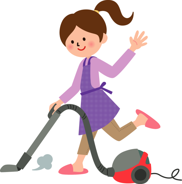 Ребенок пылесосит