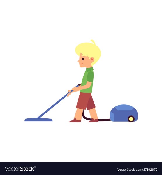 Дети пылесосят вектор