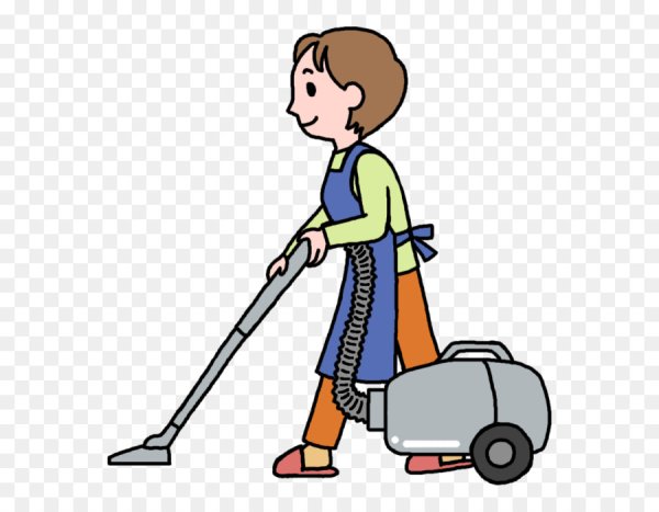 Мультяшка пылесосит