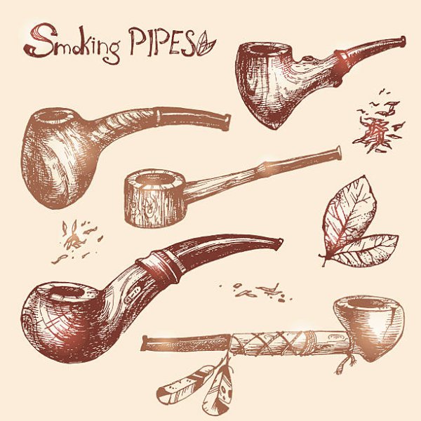 Рисованная курительная трубка