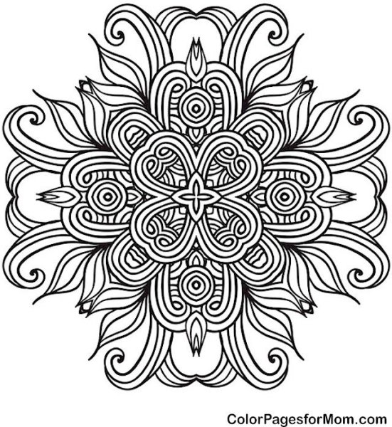 Квадратная Мандала черно белая