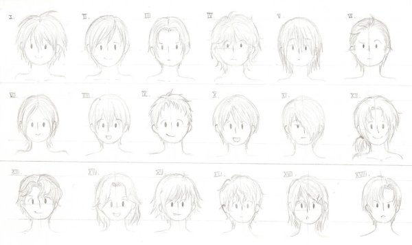 Аниме причёски для парней референс