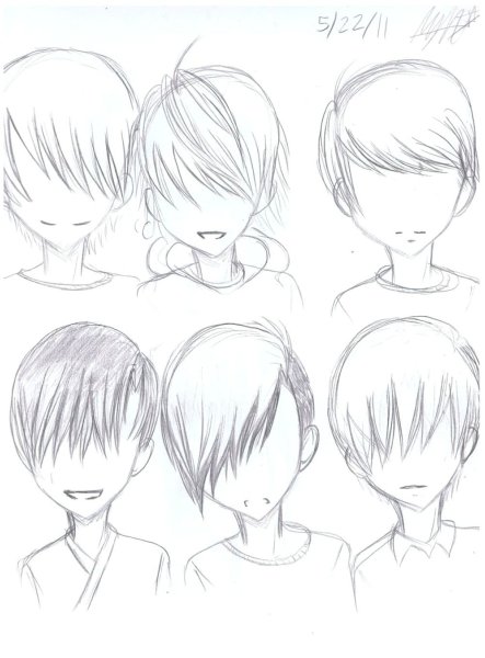 Рефренс аниме волосы мужские