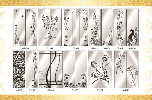 Шкаф купе с рисунком на зеркале