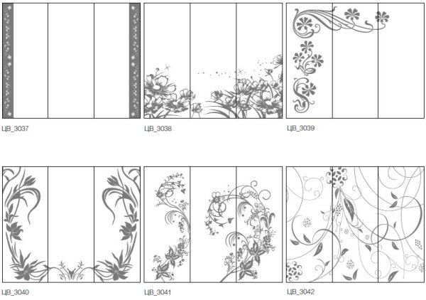 Пескоструйный рисунок на 3 двери