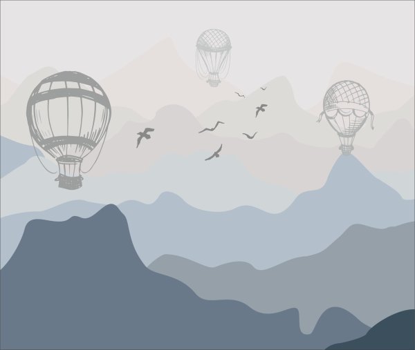 Фреска горы в детскую