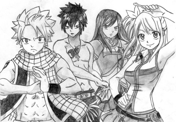 Хвост феи Нацу рисовка