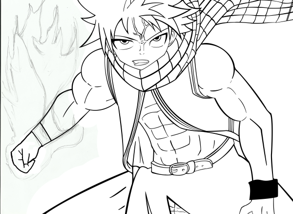 Фейри Тейл Нацу карандашом