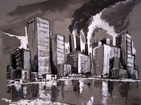 Городской Индустриальный пейзаж