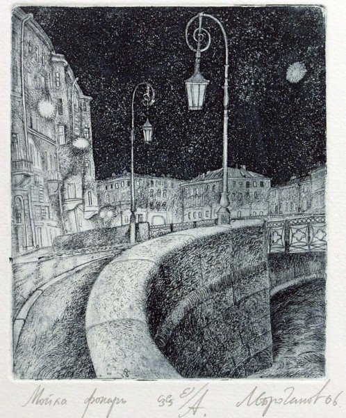 Леонид Строганов Графика пейзаж городской