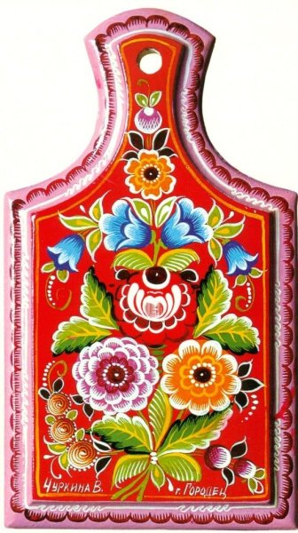 Народные промыслы Городец разделочная доска Городецкая роспись