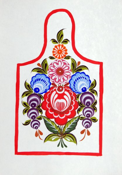 Разделочная доска Городецкая роспись 5кл