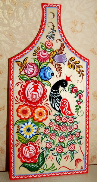 Городецкий Павлин роспись доски