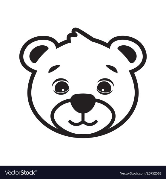 Голова мишки контур