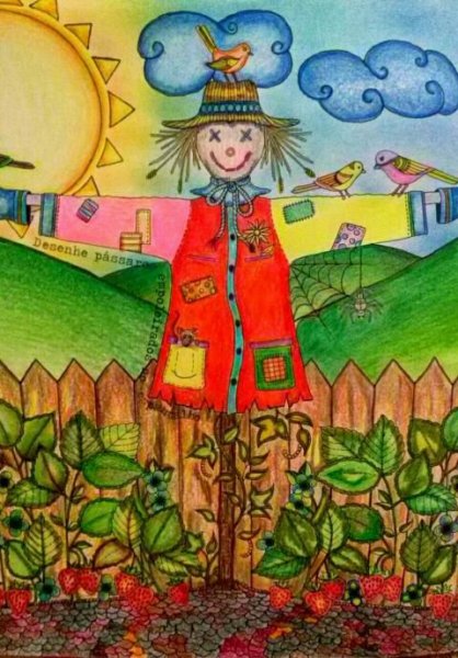 Рисунок пугала огородного