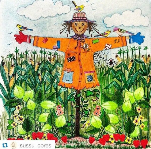 Пугало раскраска для детей