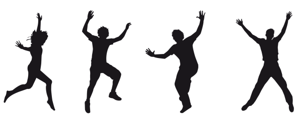 Силуэты людей в движении