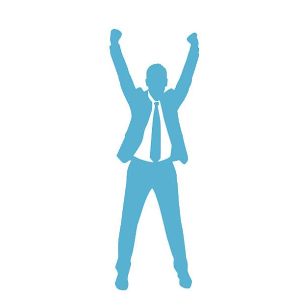 Человек с поднятыми руками вектор