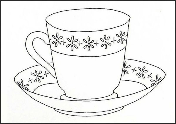 Посуда раскраска для детей