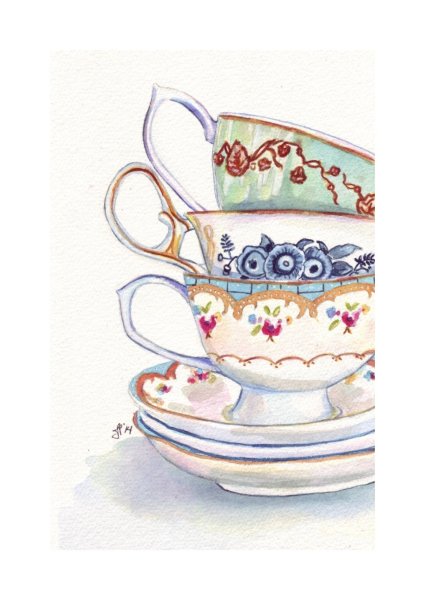 Чайный сервиз акварель