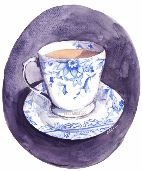 Посуда рисунок акварелью