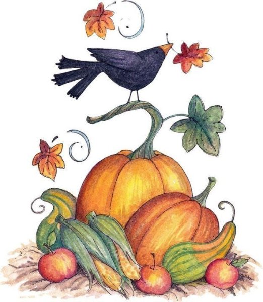 Рисунки на тыкве на тему осень