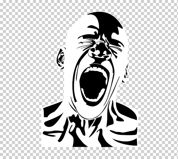 Силуэт кричащего лица