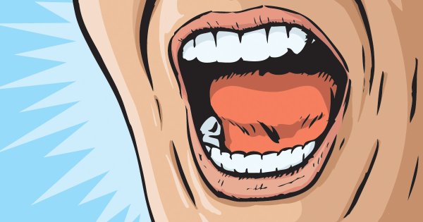 Открытый рот мультяшный