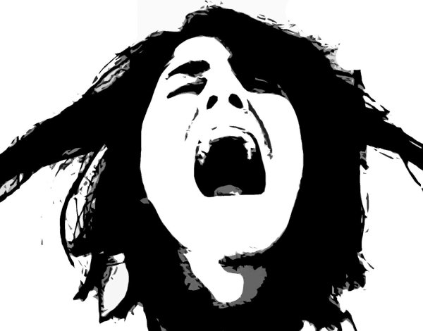 Силуэты кричащих людей