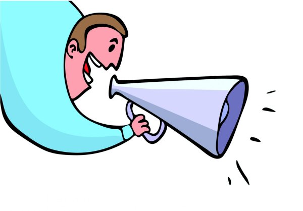 Рисованный человек с рупором