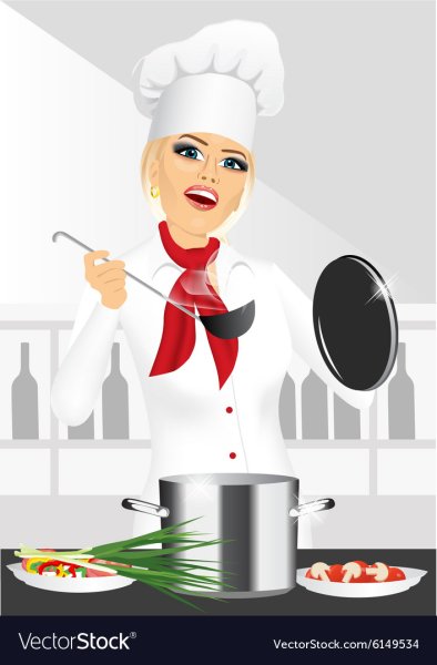 Повар женщина мультяшка