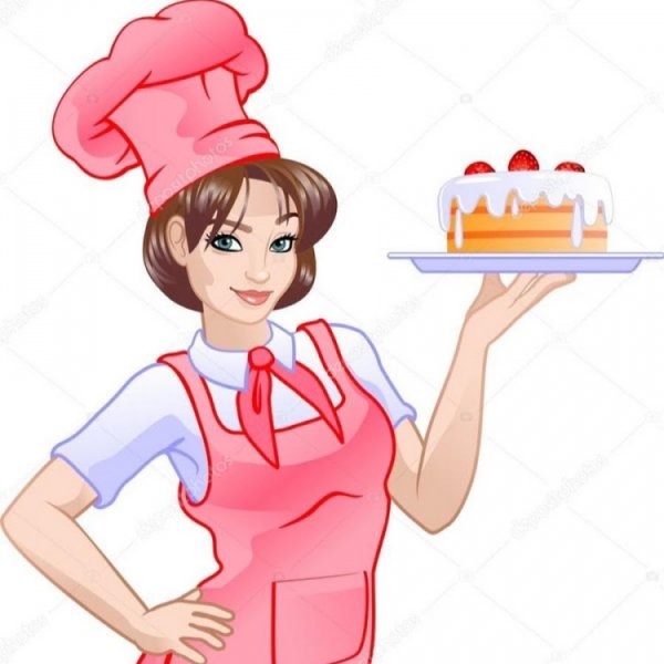 Повар женщина вектор