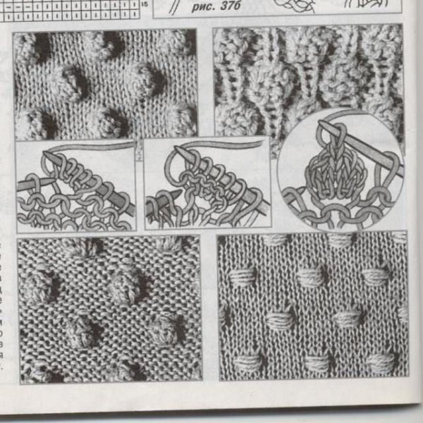 Вязание спицами узор шишечки