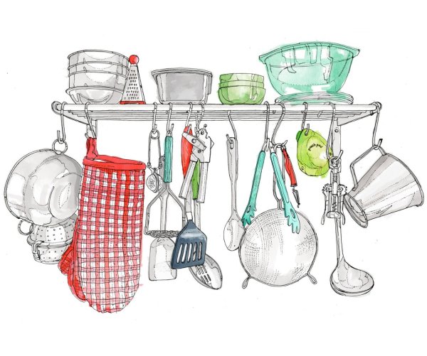 Утварь для кухни нарисовать