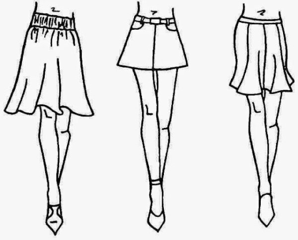 Юбка раскраска для детей