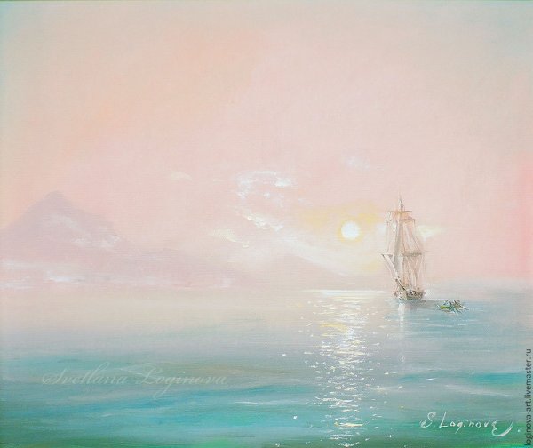 Спокойное море акрилом