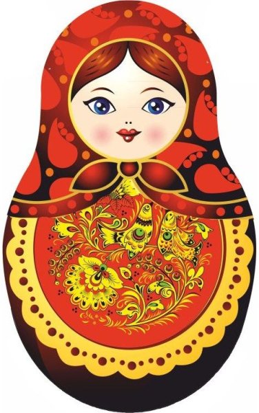 Матрешка Хохлома вектор