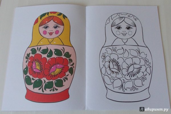 Полхов-Майданская Матрешка раскраска