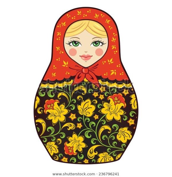 Матрешка Хохлома шаблон