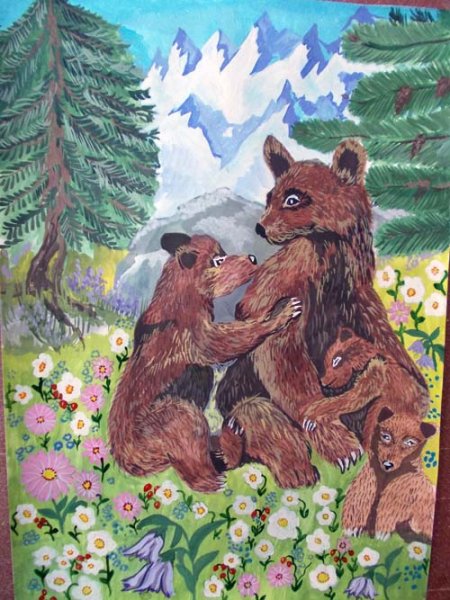 Природа Сибири рисунок легкий