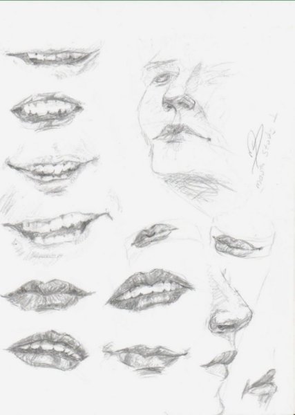 Рисование губ карандашом