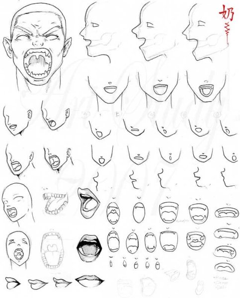 Позы рта для рисования