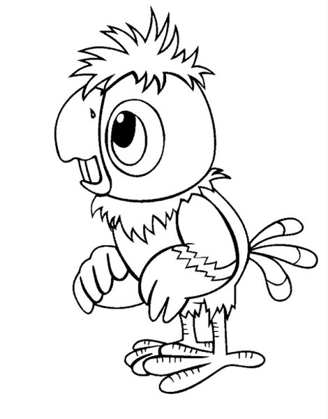 Разукрашка попугай Кеша