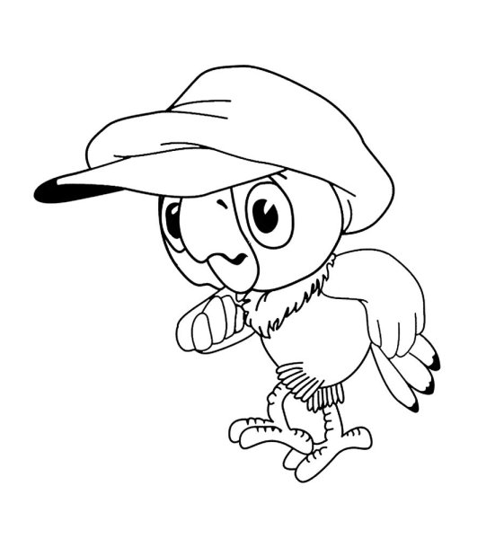 Разукрашка попугай Кеша